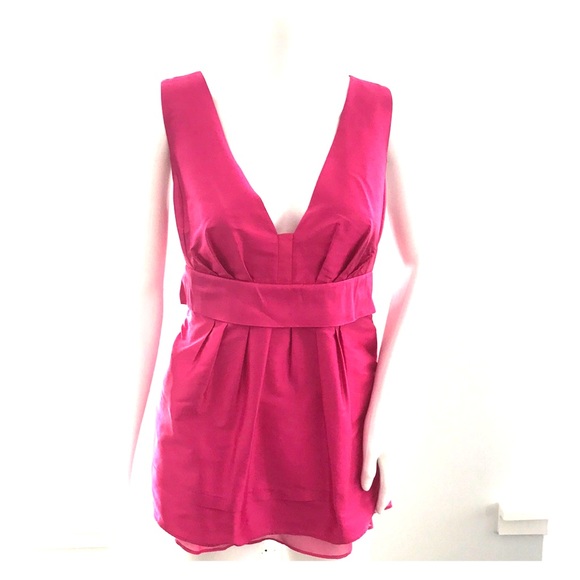 Diane Von Furstenberg Tops - DVF NWOT Silk shantung and chiffon bright pink top
